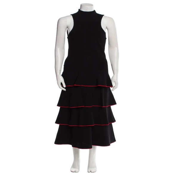 Proenza Schouler Dresses & Skirts - Proenza Schouler Long Navy Dress with Mock Neck and Tiered Skirt